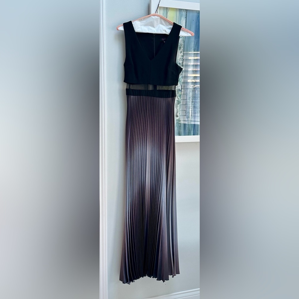 Pleated black gown